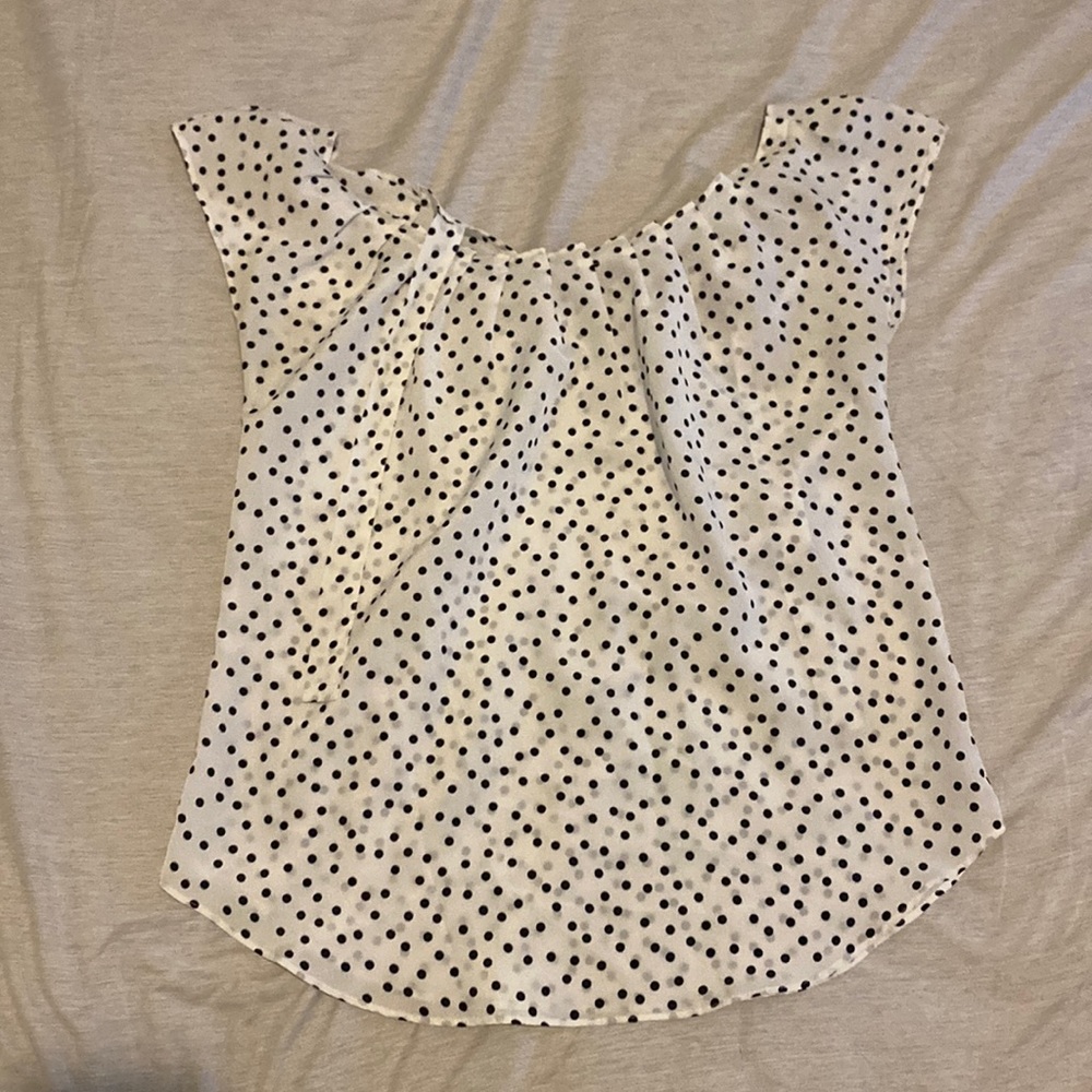 Polka dot short sleeve blouse